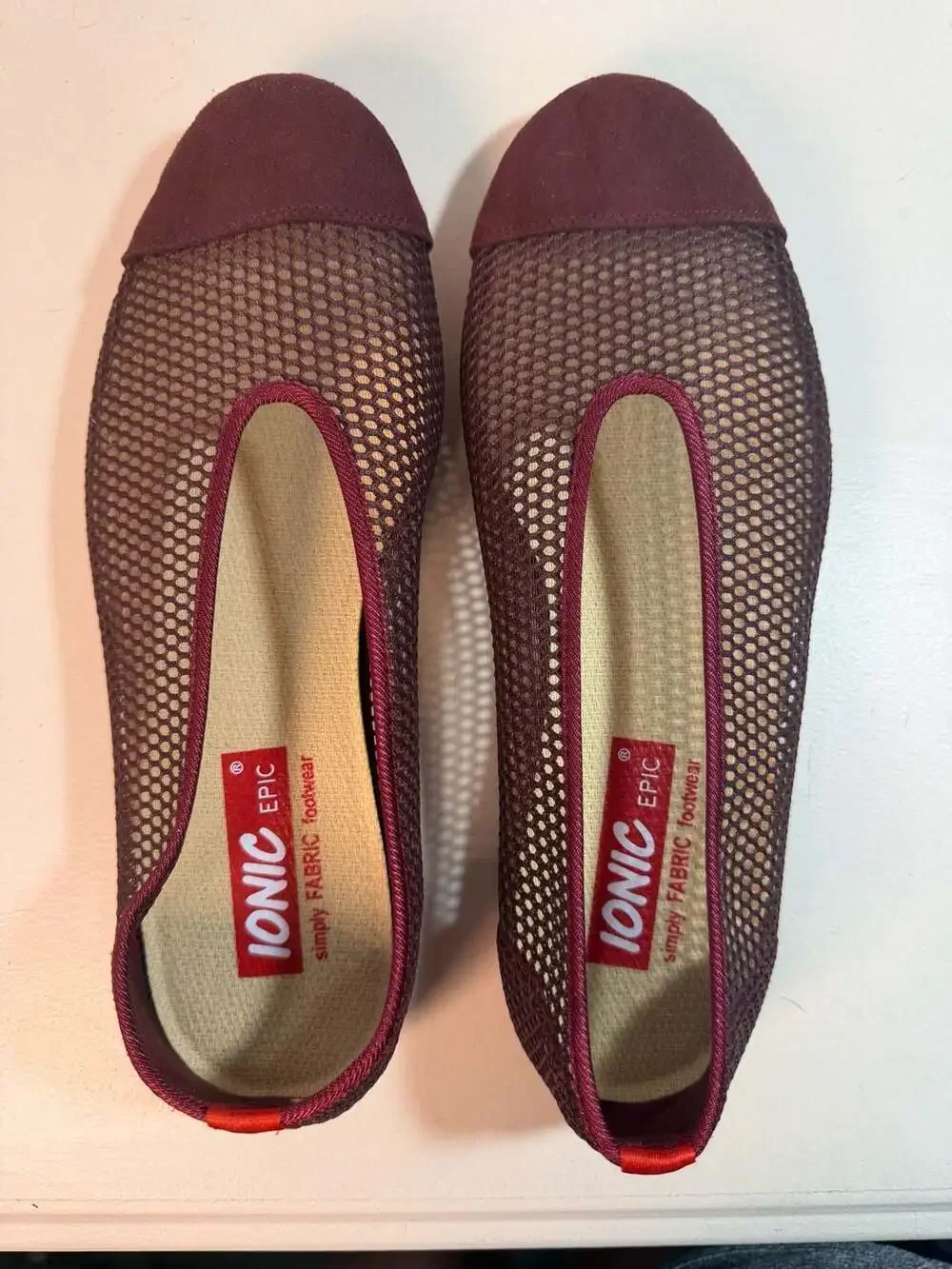 Ionic Epic Men's Summer Mesh Slip-On Shoes Maroon Size 8